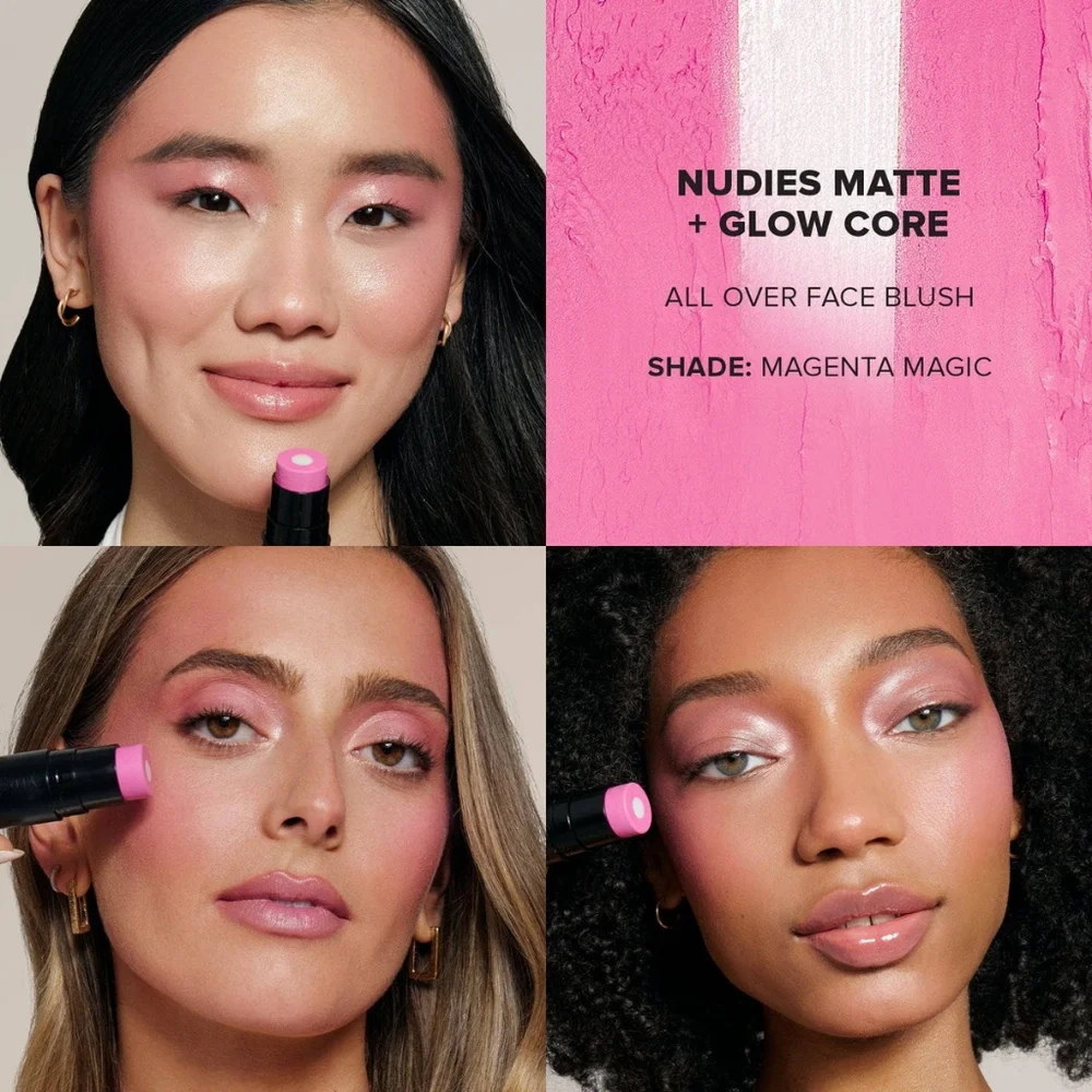NUDESTIX Magenta Magic Glow Core All Over Cream Blush, Lip & Eye Makeup Stick